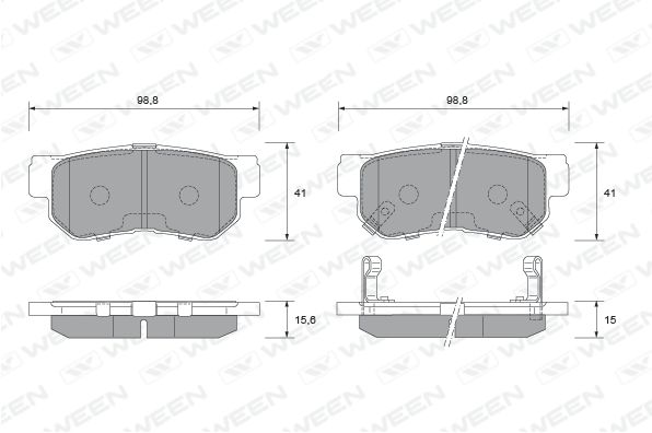 WEEN Комплект тормозных колодок, дисковый тормоз 151-2269