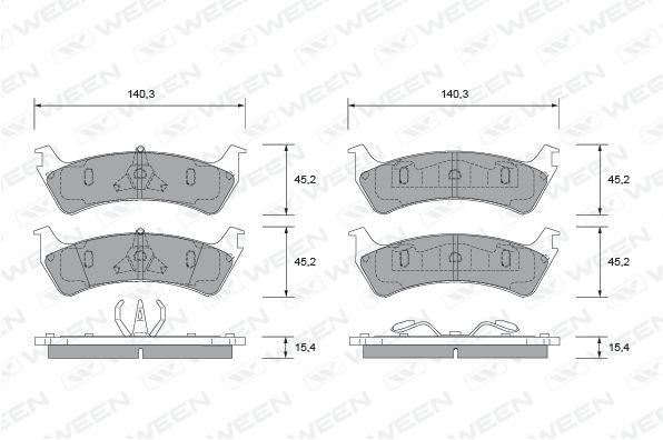 WEEN Комплект тормозных колодок, дисковый тормоз 151-2498