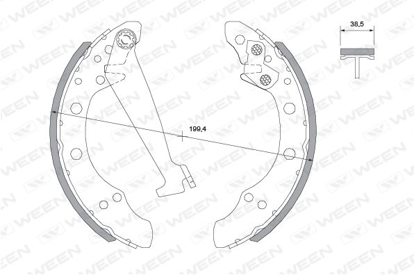 WEEN Bremžu loku komplekts 152-2016