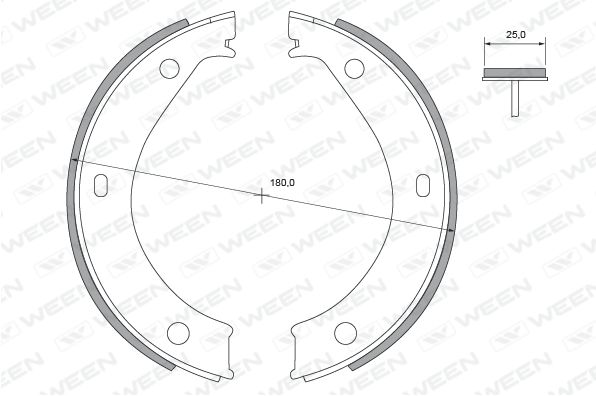 WEEN Комплект тормозных колодок, стояночная тормозная с 152-2300