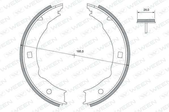 WEEN Комплект тормозных колодок, стояночная тормозная с 152-2439
