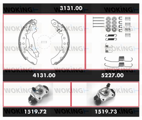 WOKING Bremžu komplekts, Trumuļu bremzes 3131.00