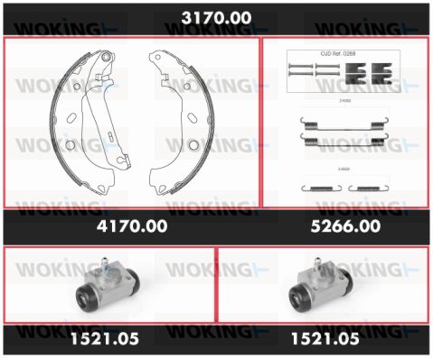 WOKING Комплект тормозов, барабанный тормозной механизм 3170.00