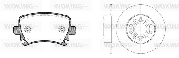 WOKING Комплект тормозов, дисковый тормозной механизм 811313.01