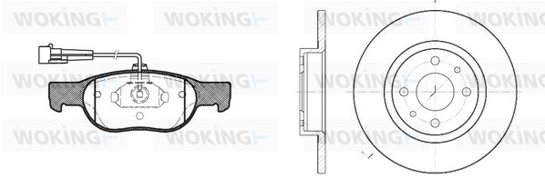 WOKING Комплект тормозов, дисковый тормозной механизм 84883.00