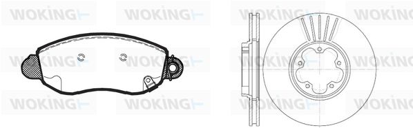 WOKING Комплект тормозов, дисковый тормозной механизм 86723.01