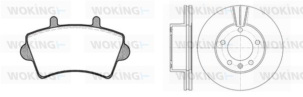 WOKING Bremžu komplekts, Disku bremzes 89193.01
