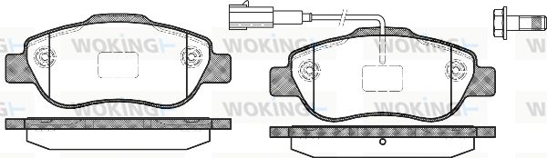 WOKING Комплект тормозных колодок, дисковый тормоз P10003.11