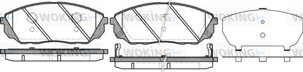 WOKING Комплект тормозных колодок, дисковый тормоз P11413.12