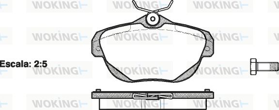 WOKING Комплект тормозных колодок, дисковый тормоз P13033.00