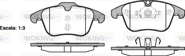 WOKING Комплект тормозных колодок, дисковый тормоз P13193.00