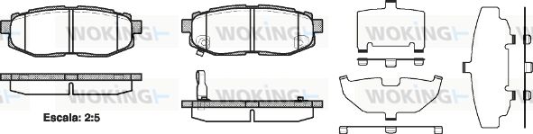 WOKING Bremžu uzliku kompl., Disku bremzes P13283.01