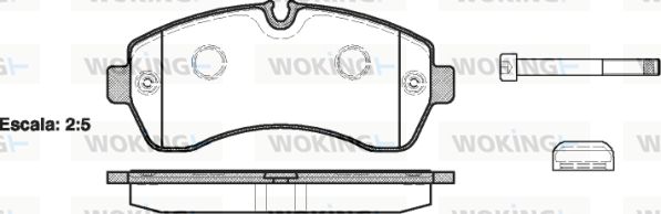 WOKING Комплект тормозных колодок, дисковый тормоз P13433.00