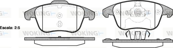 WOKING Комплект тормозных колодок, дисковый тормоз P13493.00