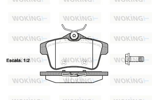 WOKING Комплект тормозных колодок, дисковый тормоз P15183.00