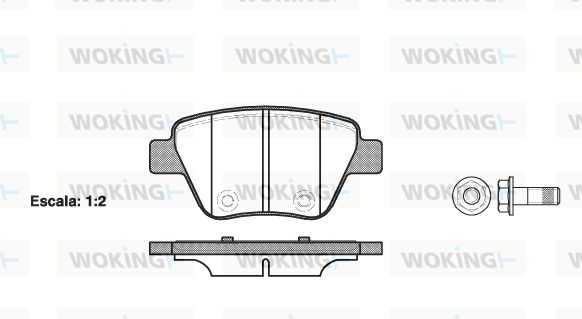 WOKING Комплект тормозных колодок, дисковый тормоз P15203.00