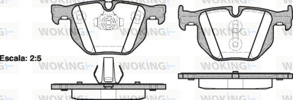 WOKING Комплект тормозных колодок, дисковый тормоз P2813.61