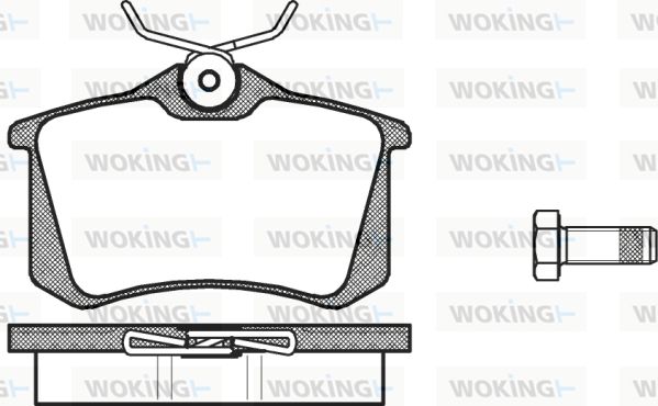 WOKING Комплект тормозных колодок, дисковый тормоз P3633.00