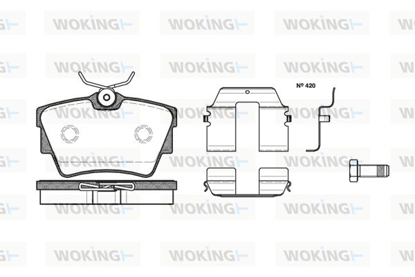 WOKING Bremžu uzliku kompl., Disku bremzes P4913.20