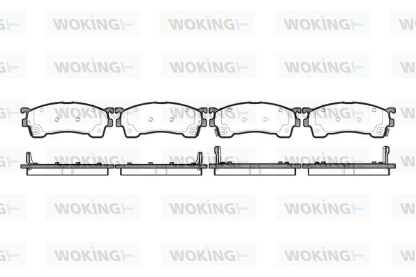 WOKING Bremžu uzliku kompl., Disku bremzes P5153.04