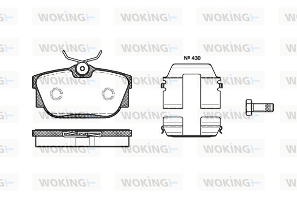 WOKING Комплект тормозных колодок, дисковый тормоз P6673.10