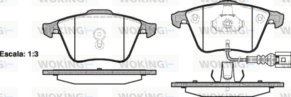 WOKING Bremžu uzliku kompl., Disku bremzes P8643.41