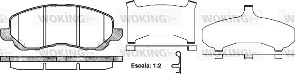 WOKING Комплект тормозных колодок, дисковый тормоз P9043.31