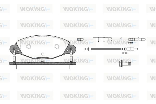 WOKING Bremžu uzliku kompl., Disku bremzes P9273.04