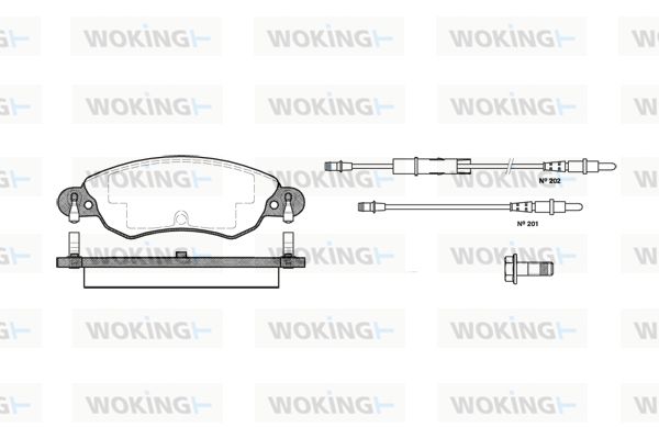 WOKING Bremžu uzliku kompl., Disku bremzes P9293.04