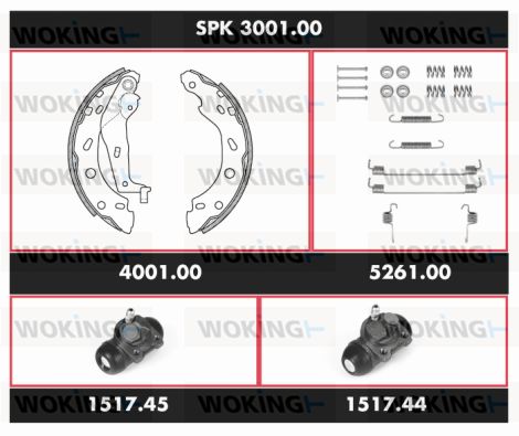 WOKING Bremžu komplekts, Trumuļu bremzes SPK 3001.00