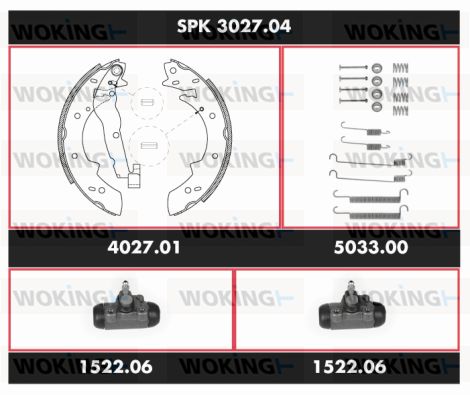 WOKING Bremžu komplekts, Trumuļu bremzes SPK 3027.04