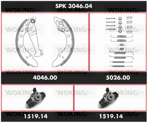 WOKING Bremžu komplekts, Trumuļu bremzes SPK 3046.04