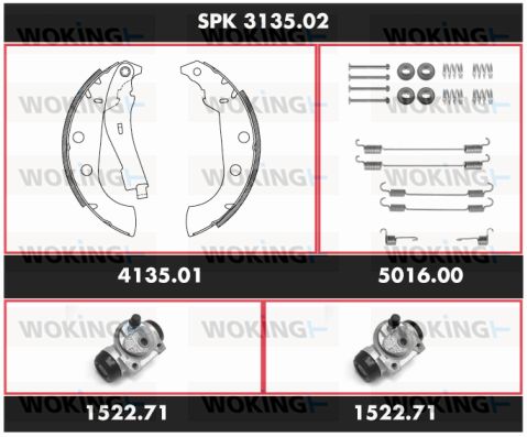 WOKING Bremžu komplekts, Trumuļu bremzes SPK 3135.02