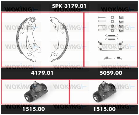 WOKING Bremžu komplekts, Trumuļu bremzes SPK 3179.01