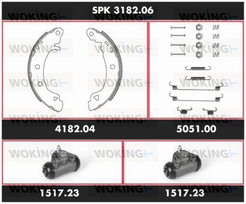 WOKING Bremžu komplekts, Trumuļu bremzes SPK 3182.06