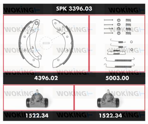 WOKING Комплект тормозов, барабанный тормозной механизм SPK 3396.03