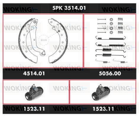 WOKING Bremžu komplekts, Trumuļu bremzes SPK 3514.01