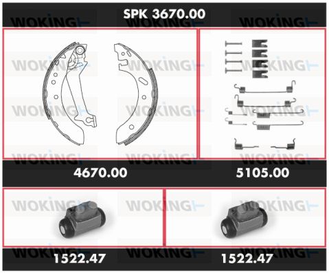 WOKING Bremžu komplekts, Trumuļu bremzes SPK 3670.00