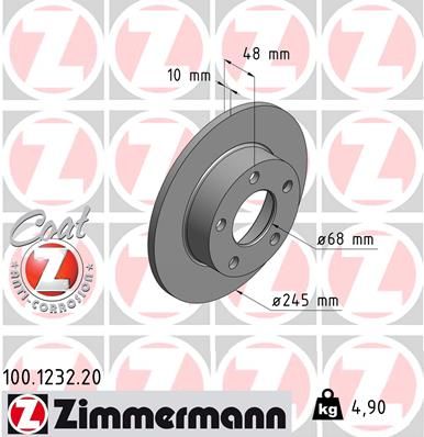 ZIMMERMANN Тормозной диск 100.1232.20