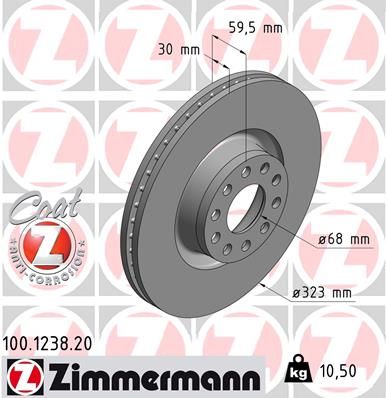 ZIMMERMANN Bremžu diski 100.1238.20