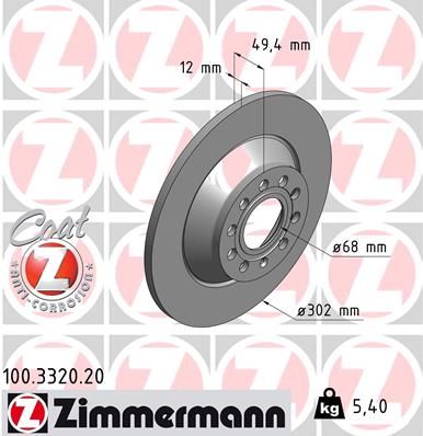 ZIMMERMANN Тормозной диск 100.3320.20
