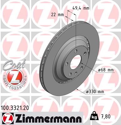 ZIMMERMANN Тормозной диск 100.3321.20