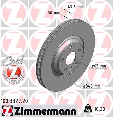 ZIMMERMANN Bremžu diski 100.3327.20