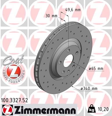 ZIMMERMANN Тормозной диск 100.3327.52