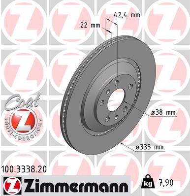 ZIMMERMANN Тормозной диск 100.3338.20