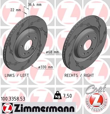 ZIMMERMANN Bremžu diski 100.3358.53