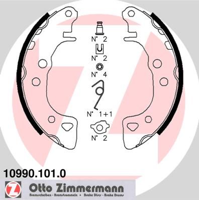 ZIMMERMANN Bremžu loku komplekts 10990.101.0