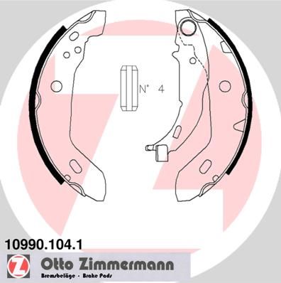 ZIMMERMANN Bremžu loku komplekts 10990.104.1