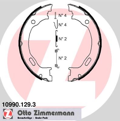 ZIMMERMANN Комплект тормозных колодок, стояночная тормозная с 10990.129.3