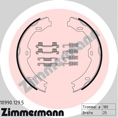ZIMMERMANN Комплект тормозных колодок, стояночная тормозная с 10990.129.5